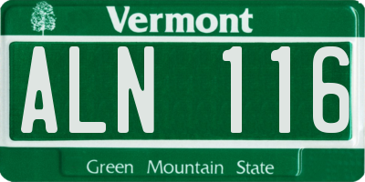 VT license plate ALN116