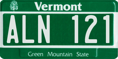 VT license plate ALN121