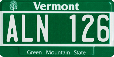 VT license plate ALN126