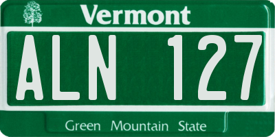 VT license plate ALN127