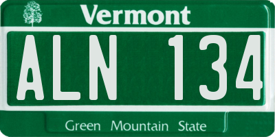 VT license plate ALN134