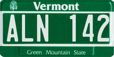 VT license plate ALN142
