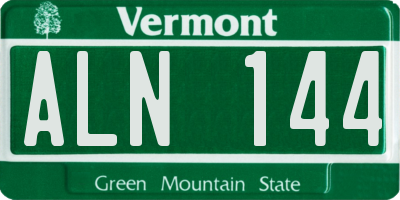 VT license plate ALN144