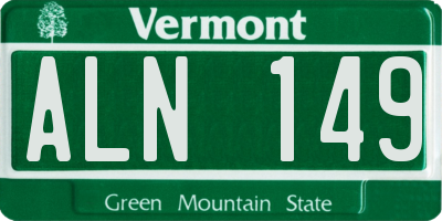 VT license plate ALN149