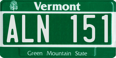 VT license plate ALN151