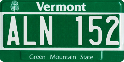 VT license plate ALN152