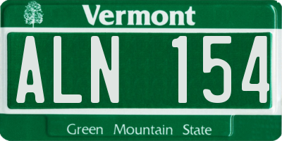 VT license plate ALN154