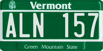 VT license plate ALN157