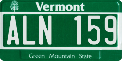 VT license plate ALN159