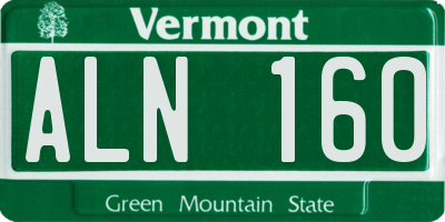 VT license plate ALN160