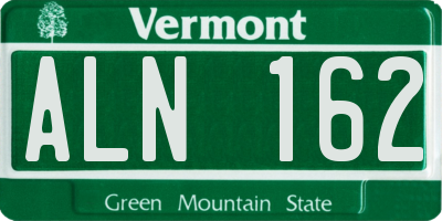 VT license plate ALN162