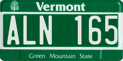 VT license plate ALN165