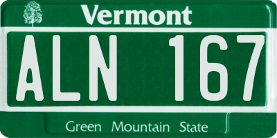 VT license plate ALN167