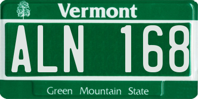 VT license plate ALN168