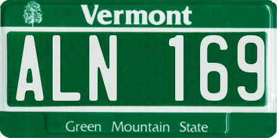 VT license plate ALN169