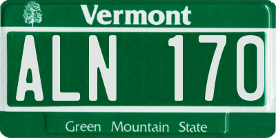VT license plate ALN170