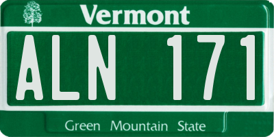 VT license plate ALN171