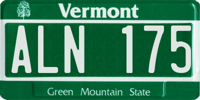VT license plate ALN175