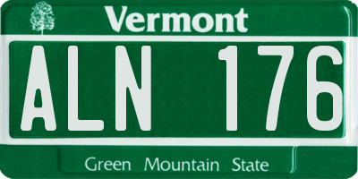 VT license plate ALN176