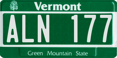 VT license plate ALN177
