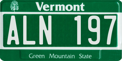 VT license plate ALN197