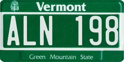 VT license plate ALN198