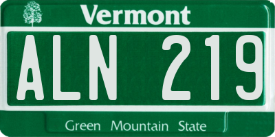 VT license plate ALN219