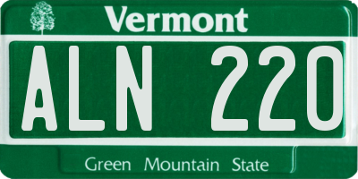 VT license plate ALN220