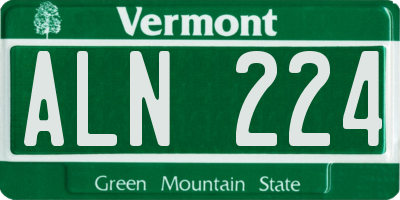 VT license plate ALN224