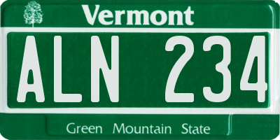 VT license plate ALN234