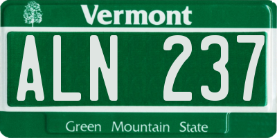 VT license plate ALN237