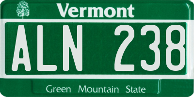 VT license plate ALN238