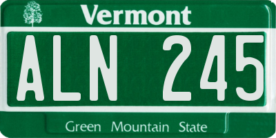 VT license plate ALN245
