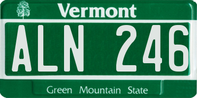 VT license plate ALN246