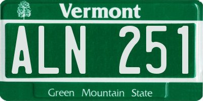 VT license plate ALN251