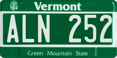 VT license plate ALN252