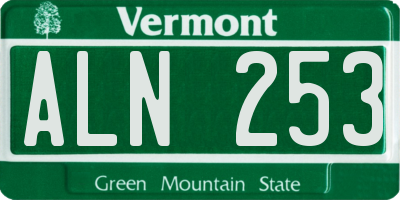 VT license plate ALN253