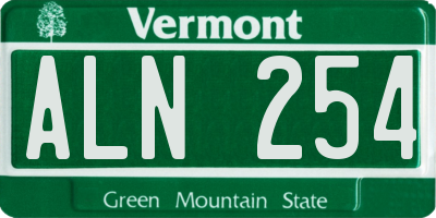 VT license plate ALN254