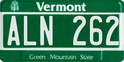 VT license plate ALN262