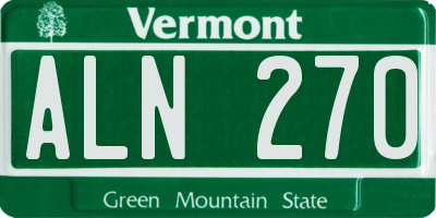 VT license plate ALN270