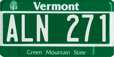 VT license plate ALN271