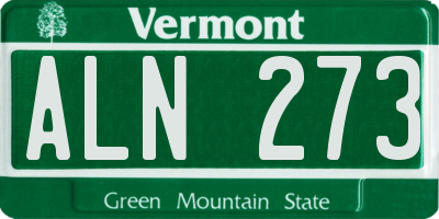 VT license plate ALN273
