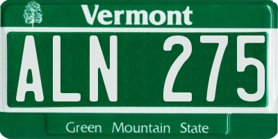 VT license plate ALN275