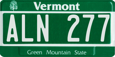 VT license plate ALN277