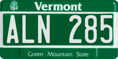 VT license plate ALN285