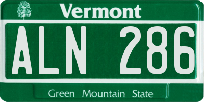 VT license plate ALN286
