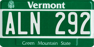VT license plate ALN292