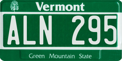 VT license plate ALN295