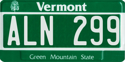 VT license plate ALN299