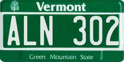 VT license plate ALN302